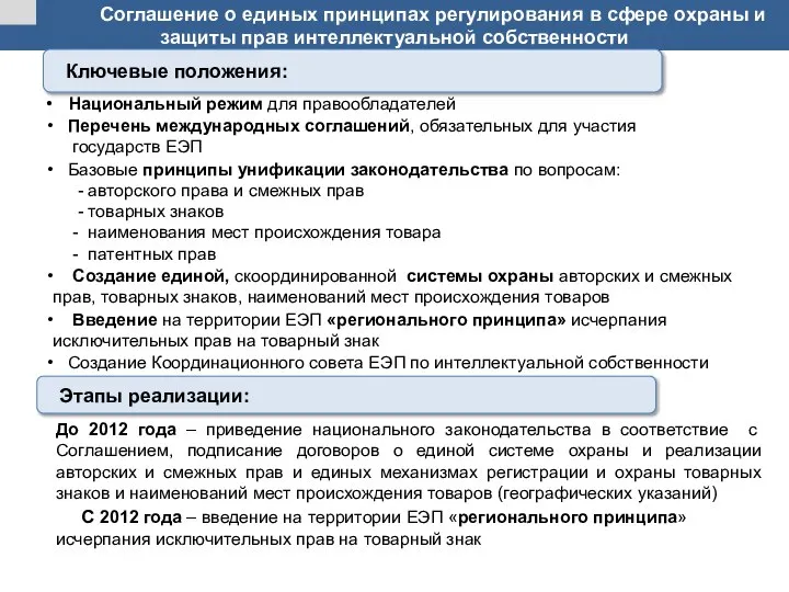 Соглашение о единых принципах регулирования в сфере охраны и защиты прав