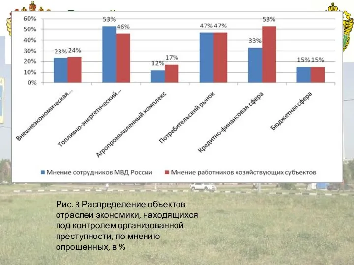 Российская таможенная академия Рис. 3 Распределение объектов отраслей экономики, находящихся под