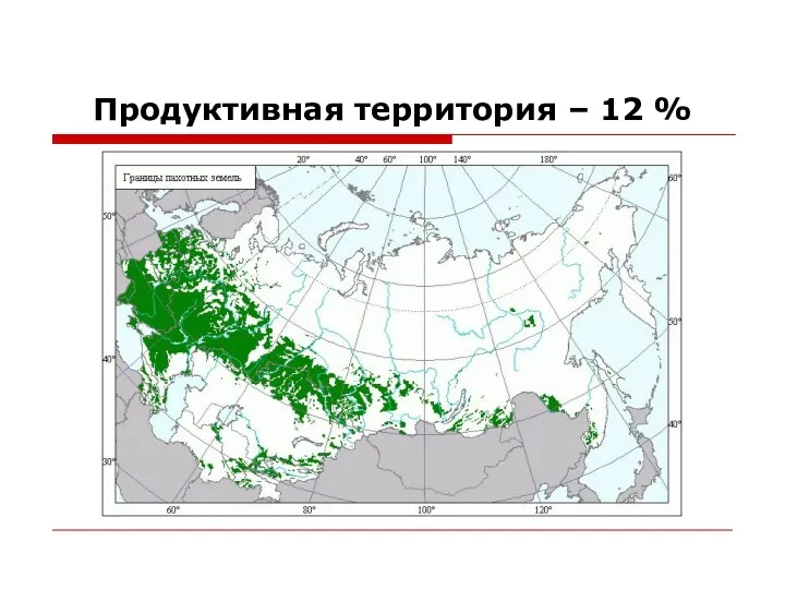 Продуктивная территория – 12 %