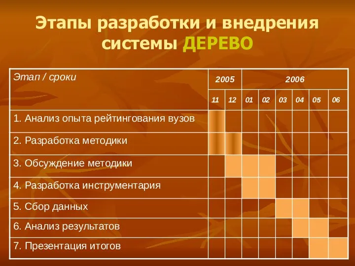 Этапы разработки и внедрения системы ДЕРЕВО