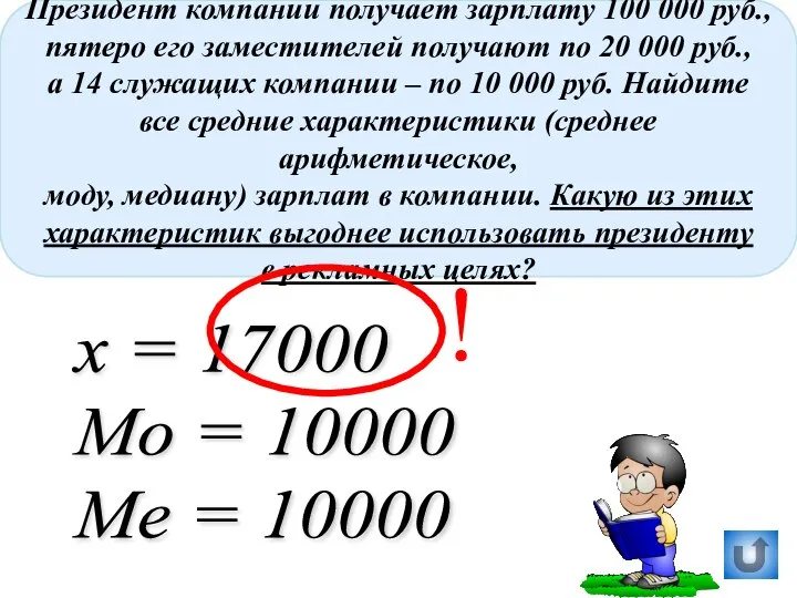 Президент компании получает зарплату 100 000 руб., пятеро его заместителей получают