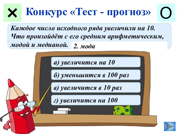 Конкурс «Тест - прогноз» О Каждое число исходного ряда увеличили на