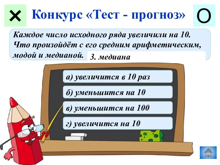 Конкурс «Тест - прогноз» О Каждое число исходного ряда увеличили на