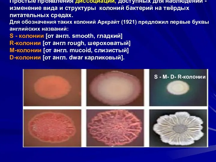 Простые проявления диссоциаций, доступных для наблюдений - изменение вида и структуры