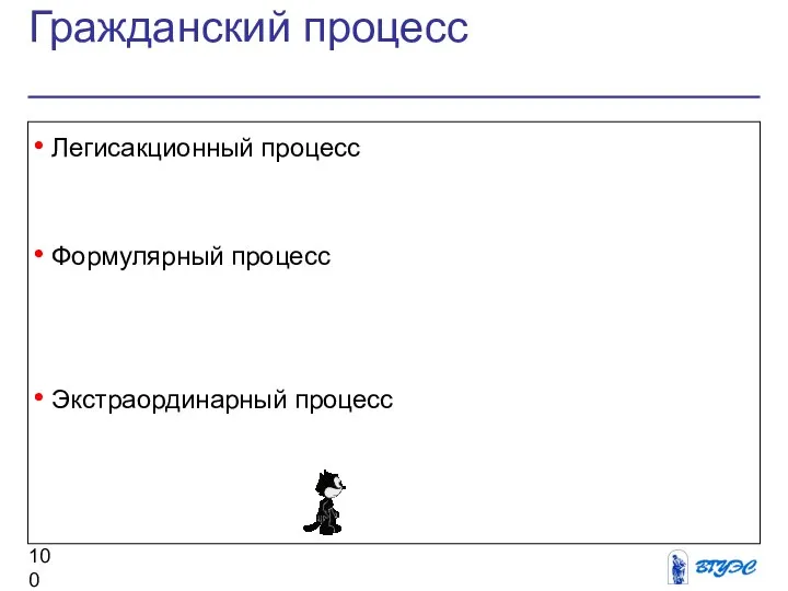 Гражданский процесс Легисакционный процесс Формулярный процесс Экстраординарный процесс