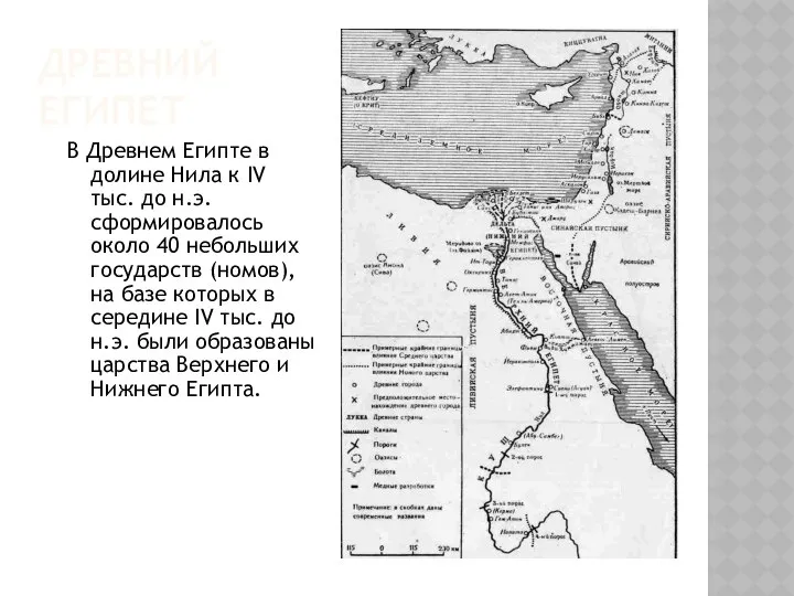 ДРЕВНИЙ ЕГИПЕТ В Древнем Египте в долине Нила к IV тыс.