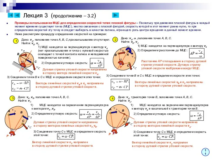 Лекция 3 (продолжение – 3.2) Примеры использования МЦС для определения скоростей