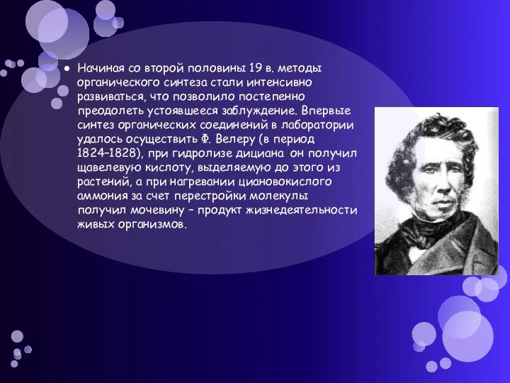 Начиная со второй половины 19 в. методы органического синтеза стали интенсивно