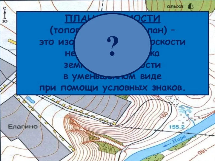 ПЛАН МЕСТНОСТИ (топографический план) – это изображение на плоскости небольшого участка