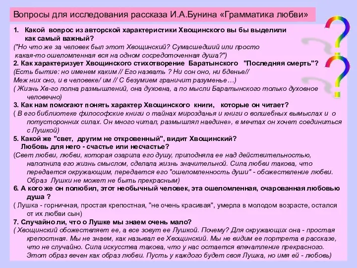 1. Какой вопрос из авторской характеристики Хвощинского вы бы выделили как