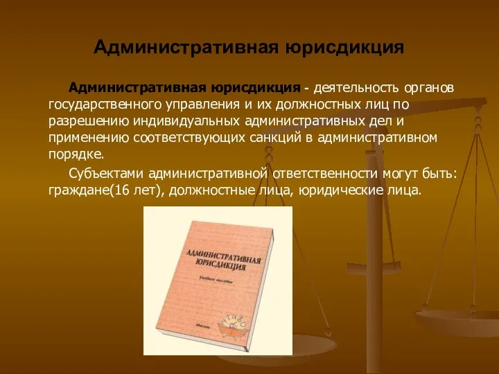 Административная юрисдикция Административная юрисдикция - деятельность органов государственного управления и их