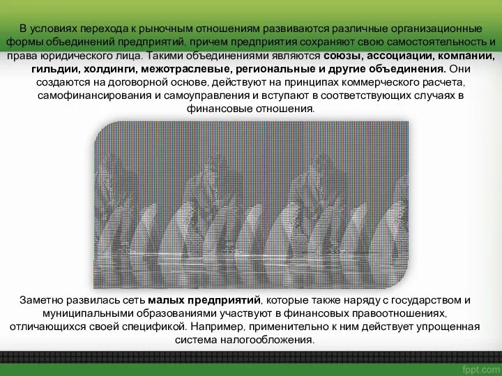 В условиях перехода к рыночным отношениям развиваются различные организационные формы объединений