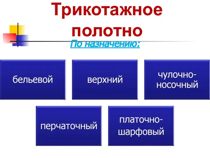 Трикотажное полотно По назначению: