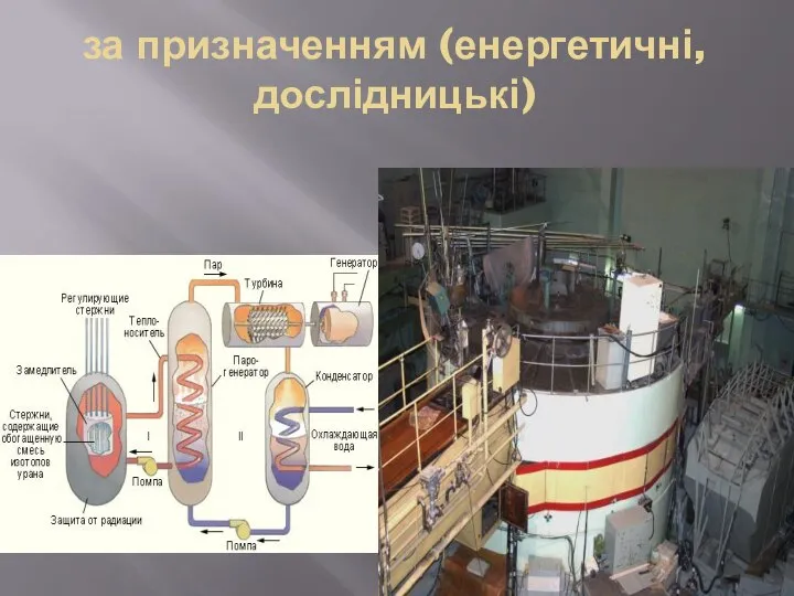 за призначенням (енергетичні, дослідницькі)