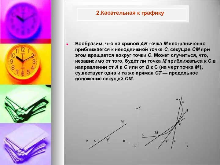 Вообразим, что на кривой АВ точка М неограниченно приближается к неподвижной