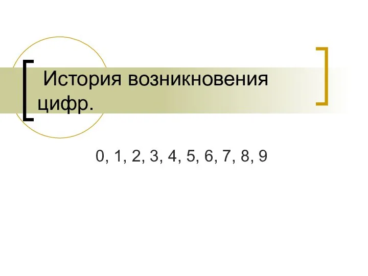 История возникновения цифр. 0, 1, 2, 3, 4, 5, 6, 7, 8, 9