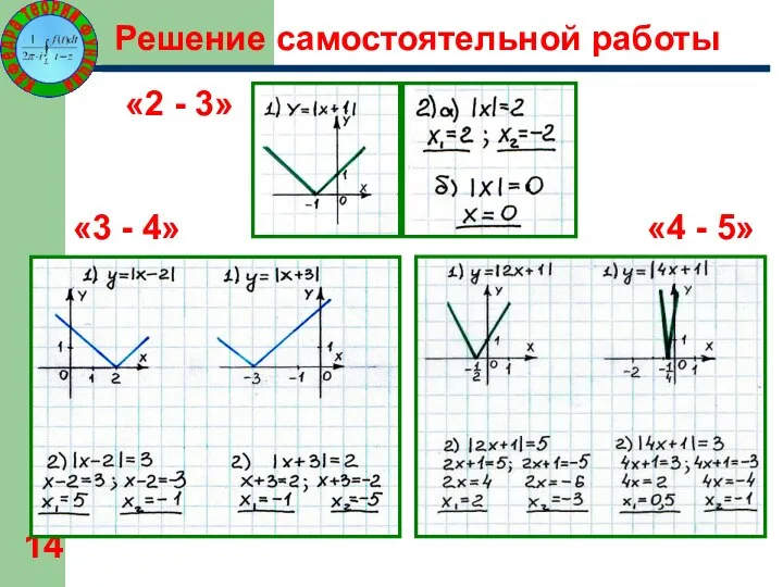 Решение самостоятельной работы «2 - 3» «3 - 4» «4 - 5»