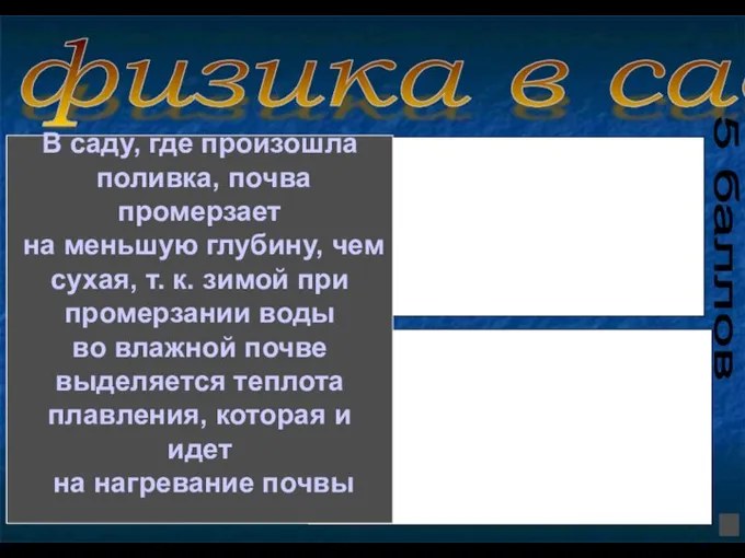 физика в саду В каком саду почва зимой промерзнет глубже и