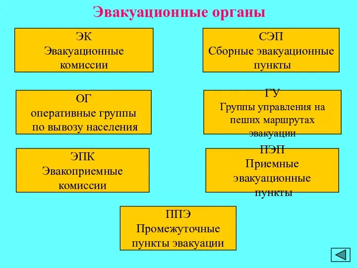 ОГ оперативные группы по вывозу населения ГУ Группы управления на пеших