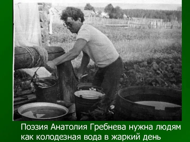 Поэзия Анатолия Гребнева нужна людям как колодезная вода в жаркий день