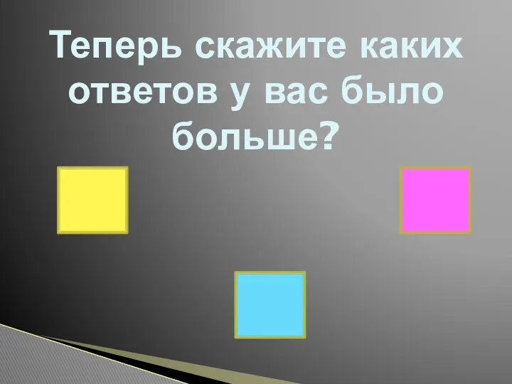 Теперь скажите каких ответов у вас было больше?