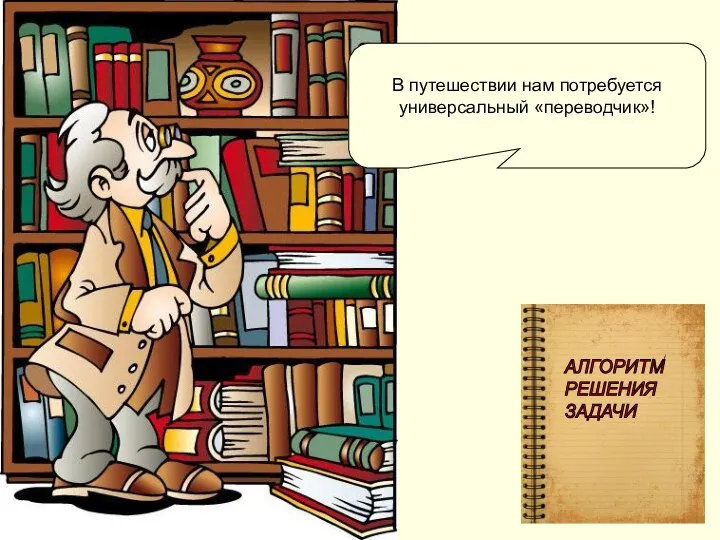 В путешествии нам потребуется универсальный «переводчик»! АЛГОРИТМ РЕШЕНИЯ ЗАДАЧИ