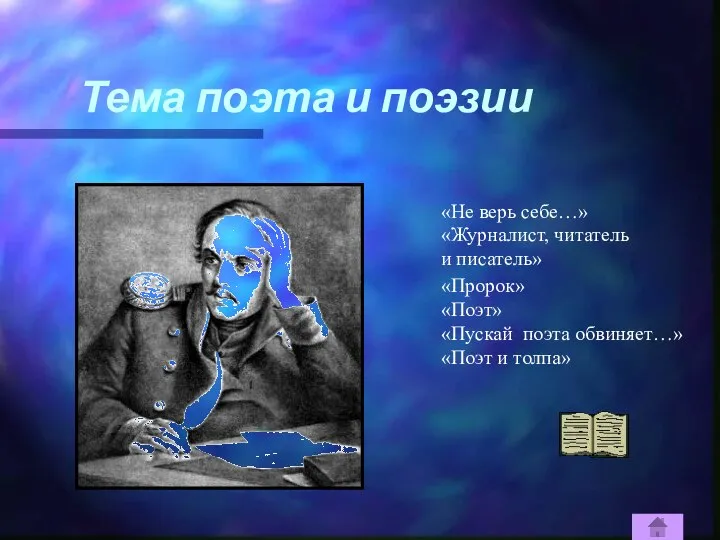 Тема поэта и поэзии «Не верь себе…» «Журналист, читатель и писатель»