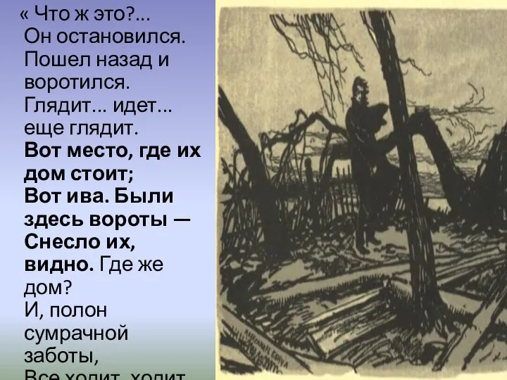 « Что ж это?... Он остановился. Пошел назад и воротился. Глядит...