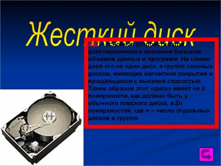 Жесткий диск ЖД – основное устройство для долговременного хранения больших объемов