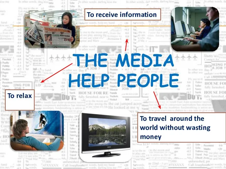 The media help people To relax To receive information To travel