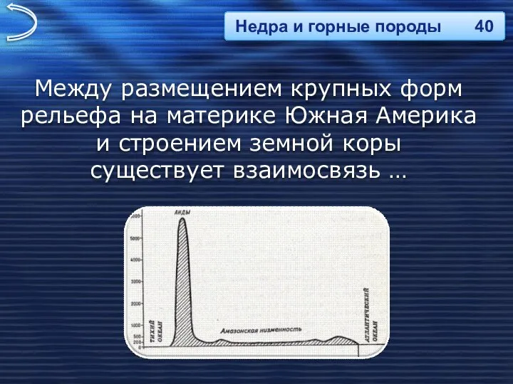 Между размещением крупных форм рельефа на материке Южная Америка и строением