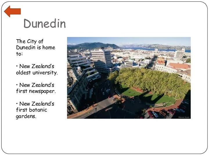 Dunedin The City of Dunedin is home to: • New Zealand’s