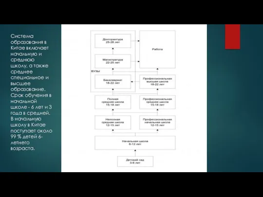 Система образования в Китае включает начальную и среднюю школу, а также