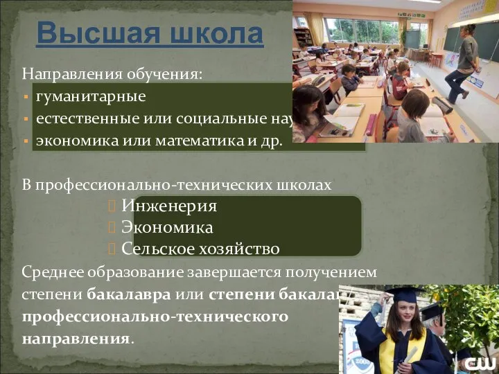 Направления обучения: гуманитарные естественные или социальные науки экономика или математика и