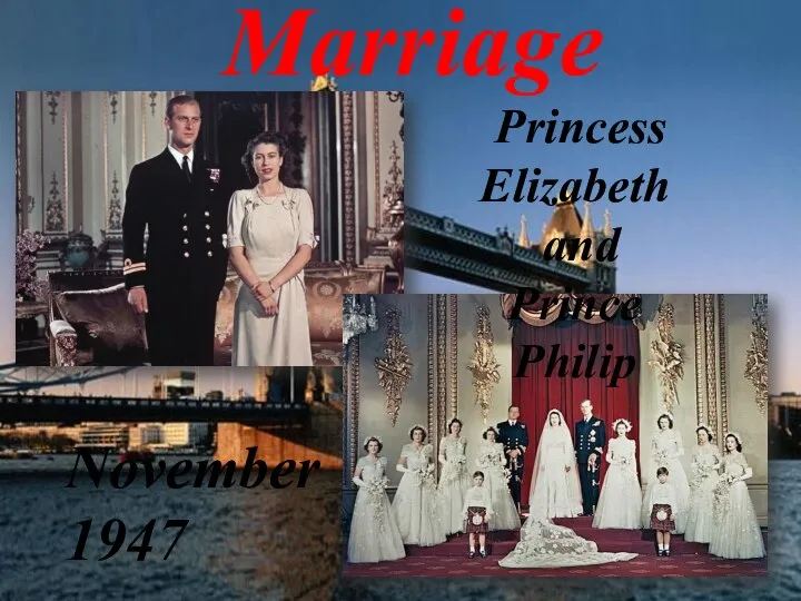 Marriage Princess Elizabeth and Prince Philip November 1947