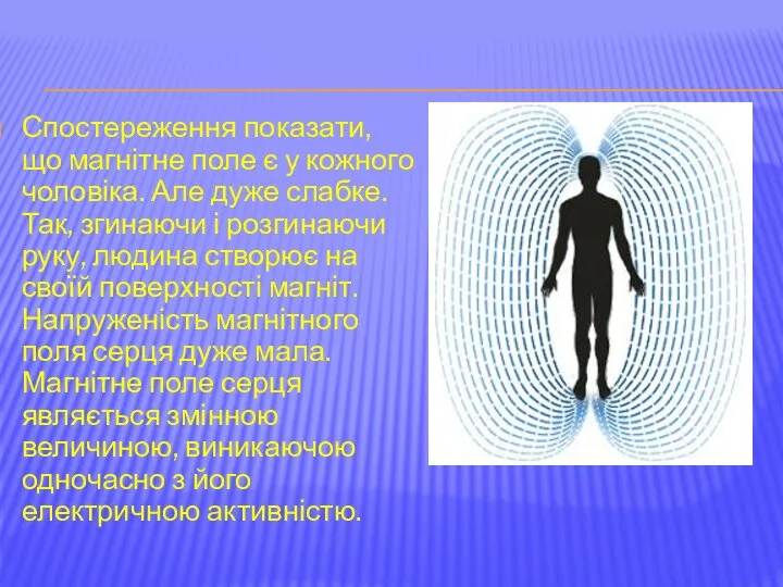 Спостереження показати, що магнітне поле є у кожного чоловіка. Але дуже