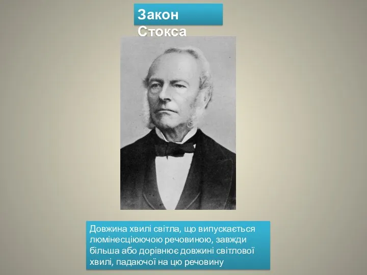 Довжина хвилі світла, що випускається люмінесціюючою речовиною, завжди більша або дорівнює