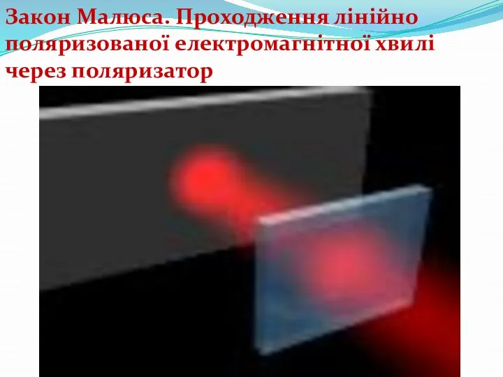 Закон Малюса. Проходження лінійно поляризованої електромагнітної хвилі через поляризатор