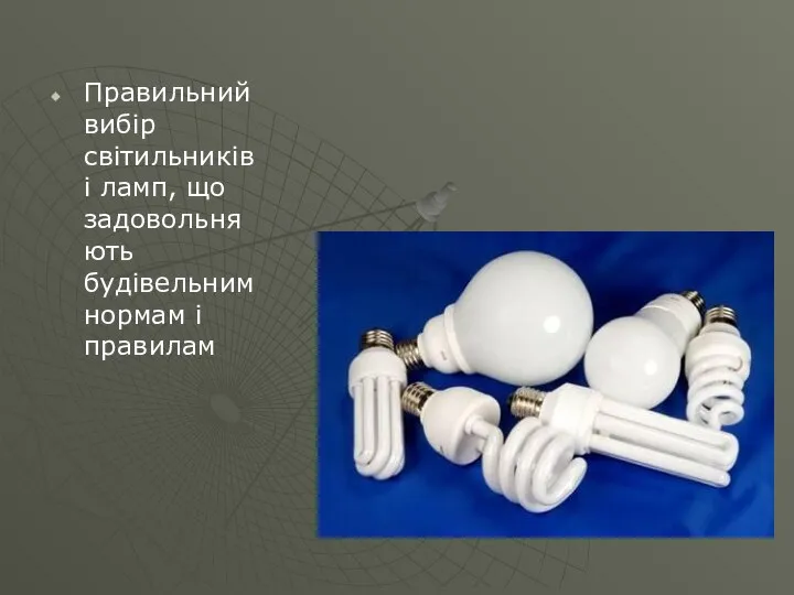 Правильний вибір світильників і ламп, що задовольняють будівельним нормам і правилам