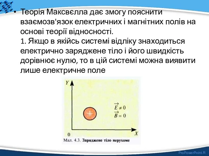 Теорія Максвєлла дає змогу пояснити взаємозв'язок електричних і магнітних полів на