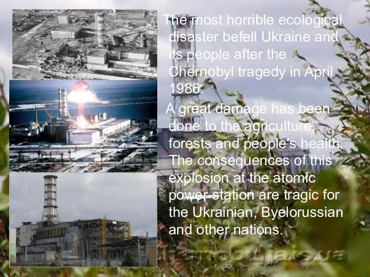 The most horrible ecological disaster befell Ukraine and its people after