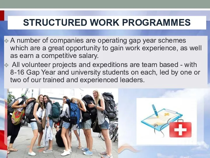 A number of companies are operating gap year schemes which are