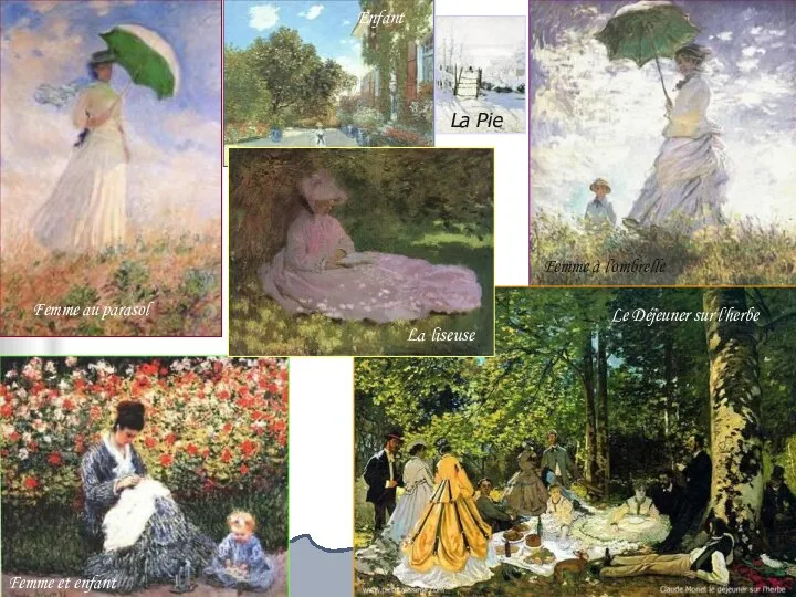 Femme au parasol Enfant Femme et enfant La Pie Femme à