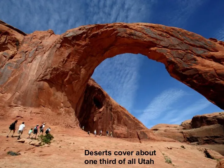 Deserts cover about one third of all Utah