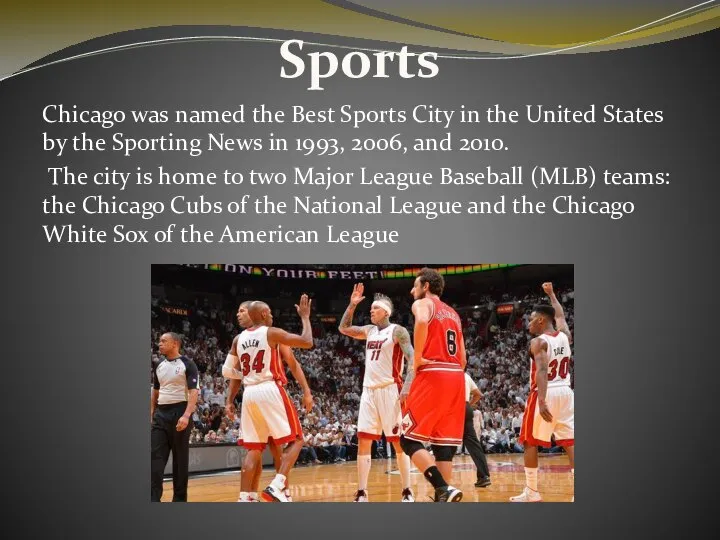 Chicago was named the Best Sports City in the United States