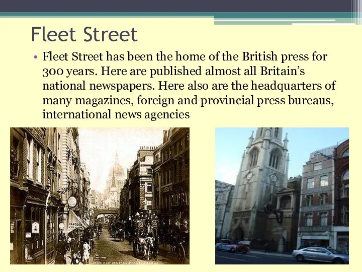 Fleet Street Fleet Street has been the home of the British