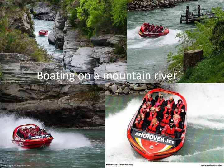 Boating on a mountain river