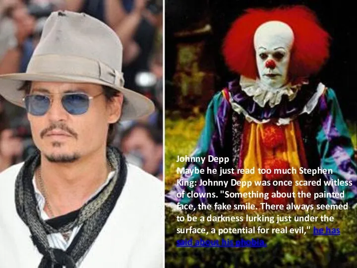 Johnny Depp Maybe he just read too much Stephen King: Johnny