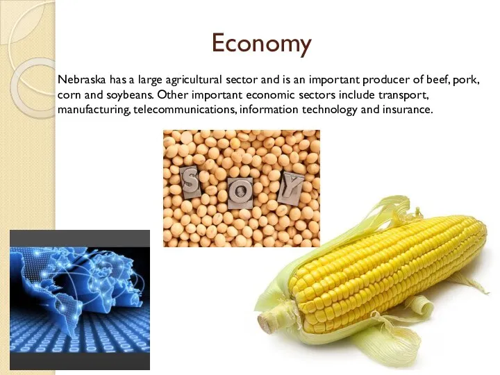 Economy Nebraska has a large agricultural sector and is an important