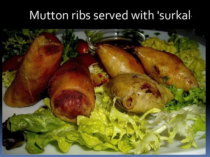 Mutton ribs served with 'surkal'